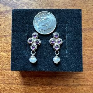 Seed pearl drop earrings